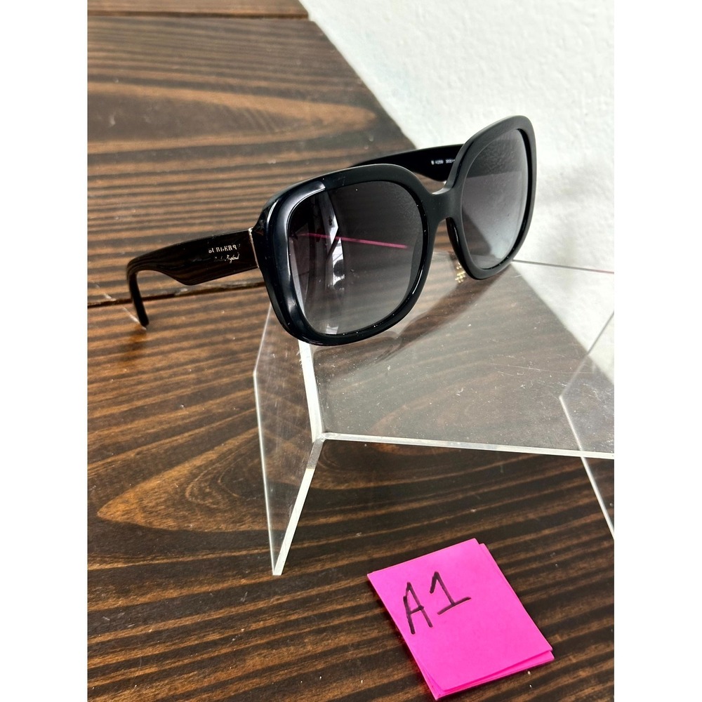Burberry B4259 3001/8G Women's Polished Black Sunglasses Oversized Square 140 mm